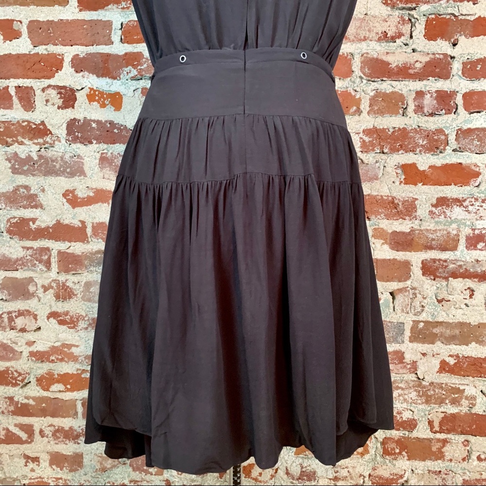 All Saints V Neck Wrap Front Dress Tiered Skirt - Picture 9 of 13
